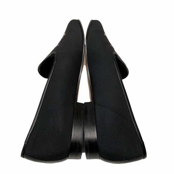 ZALO Black Faille Silk Koi Fish Embroidered Smoking Loafers - Picture 6 of 10